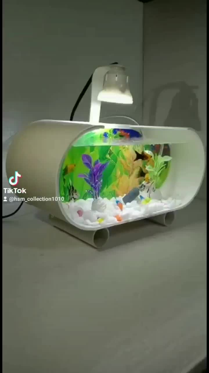 AQUARIUM /AKUARIUM MINI FULLSET MESIN AERATOR GELEMBUNG,LAMPU LED DAN ACCESORIES