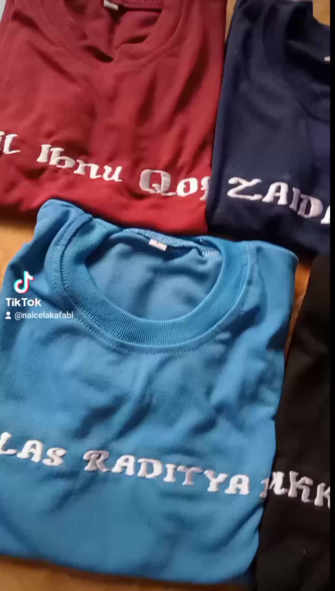 Kaos anak Custum Nama,Kaos Bordir Nama Anak Halus Adem dan Tebal
