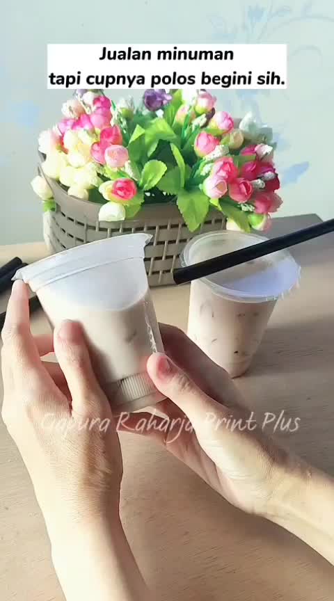 Stiker label Cup Minuman Universal