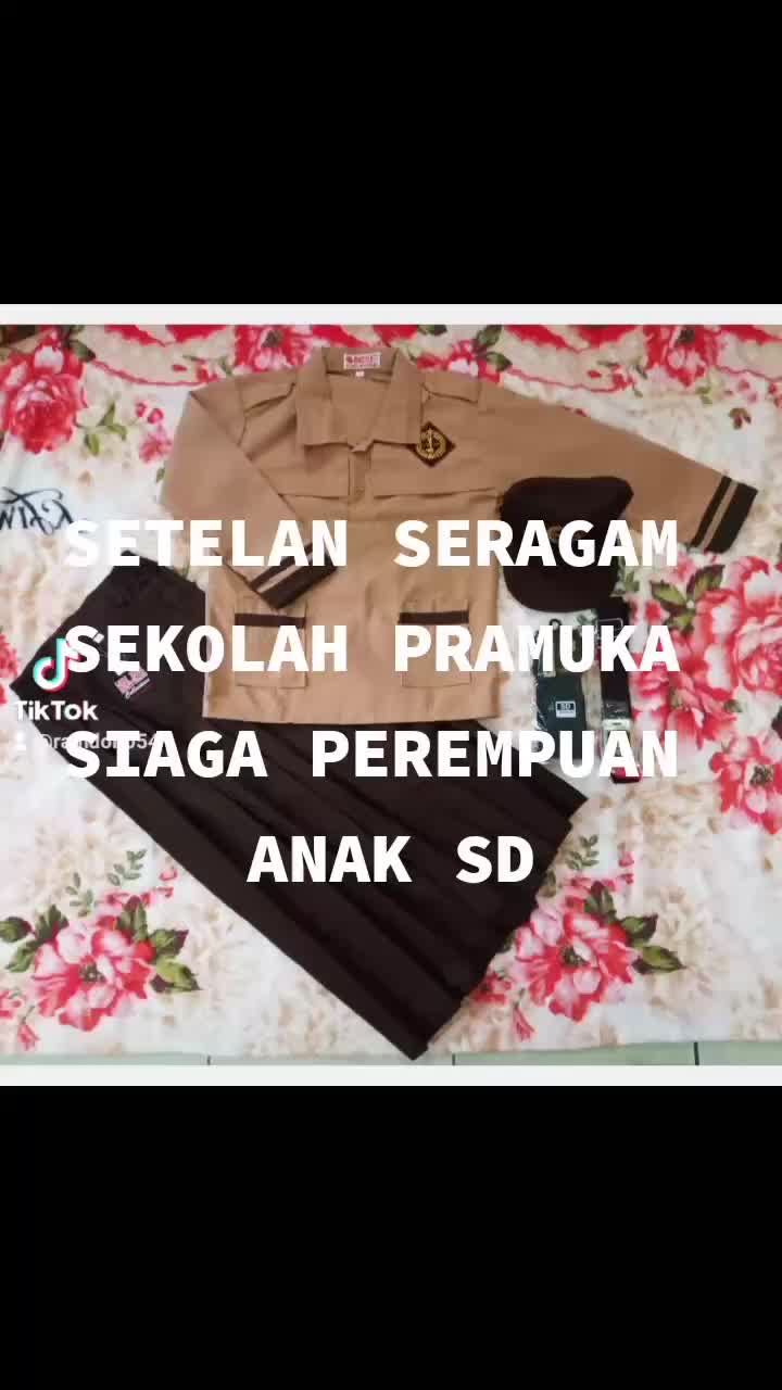 Seragam Sekolah SD Setelan Baju Pramuka Siaga Panjang Lengkap untuk Anak Perempuan Kelas 1-6 SD - Fashion Rok