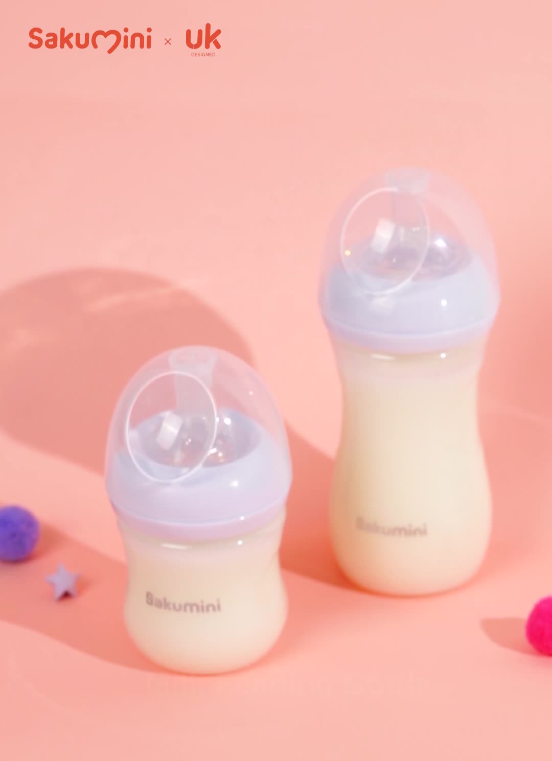 Sakumini Baby Natural Milk Feeding Bottle Botol Susu Bayi Newborn 120ml wide neck dot orthodontic