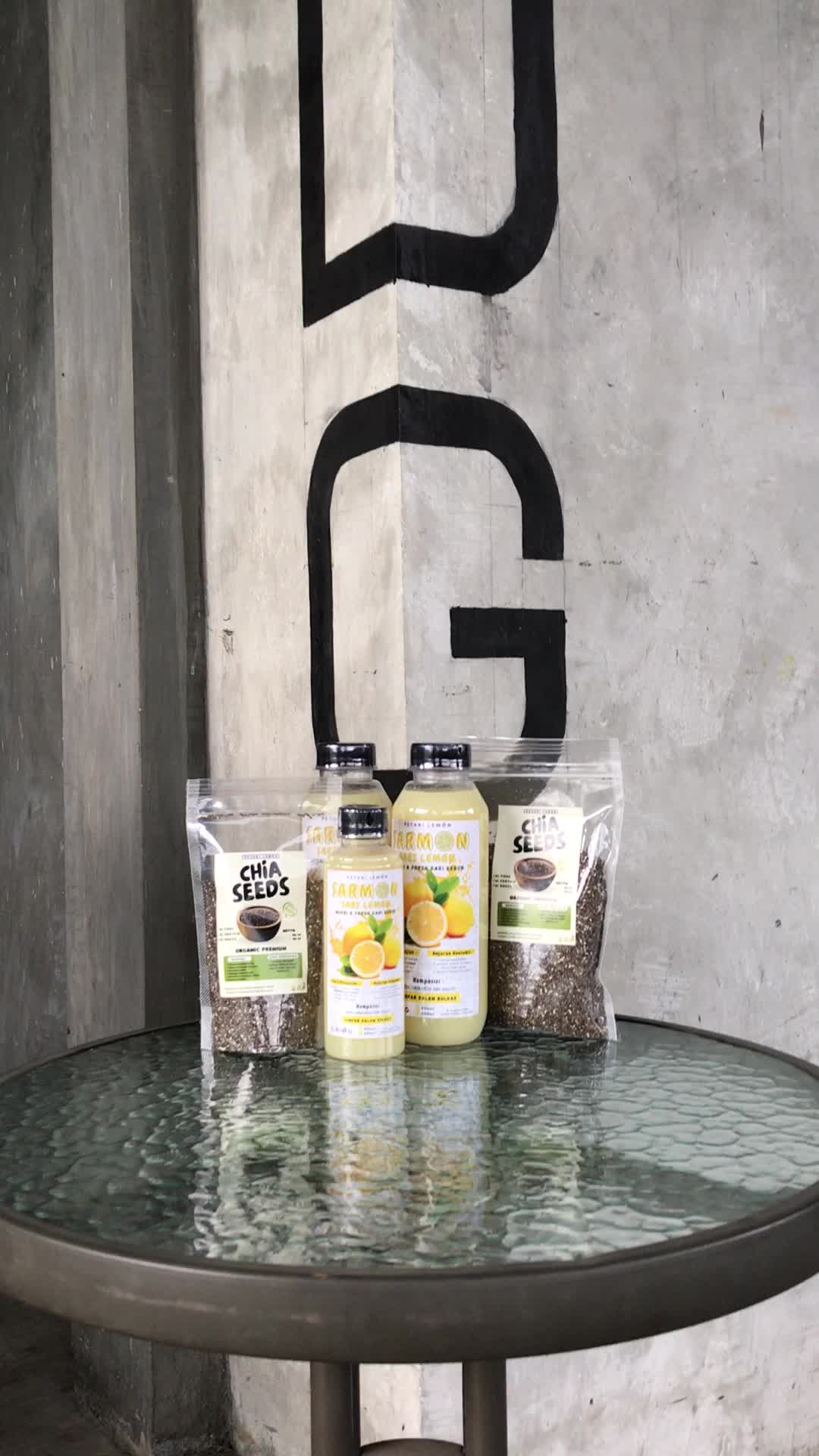 Sari Lemon 250 ml + Chiaseeds 100 gr Paket Murah Organik Bebas gula Alami Botol