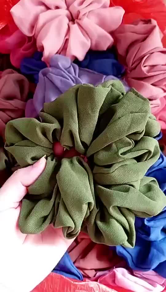 BELI 5 GRATIS 1 Koleksi Lengkap Terbaru Scrunchie Ikat Rambut  Cepol Jumbo | Kuncir Rambut Kain Scrunchie Jumbo | Ikat Rambut Jumbo wanita Aksesoris