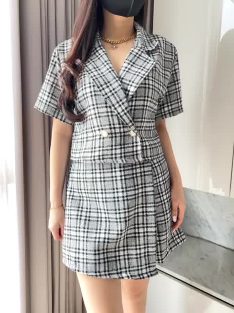 VIANFASHION SET STELAN CELANA ROK 7985 KATUN TWEED IMPORT