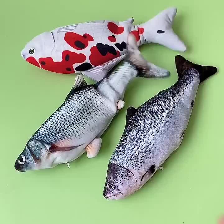 Mainan ikan goyang tiktok simulasi ikan loncat elektrik lucu mainan bayi Toys