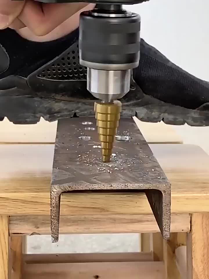 Mata Bor Step Drill 3 PCS Titanium Hex Bor Pagoda Tingkat Payung Cone HSS Mata Bor Set Besi Kuningan Kayu Plastik Step Drill