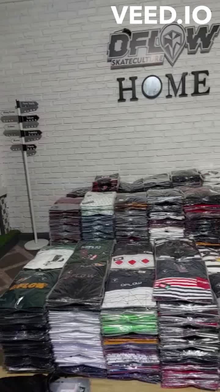 KAOS Tshirt DFLOW Pendek Setrip Katun Santai Lembut Baju Karet