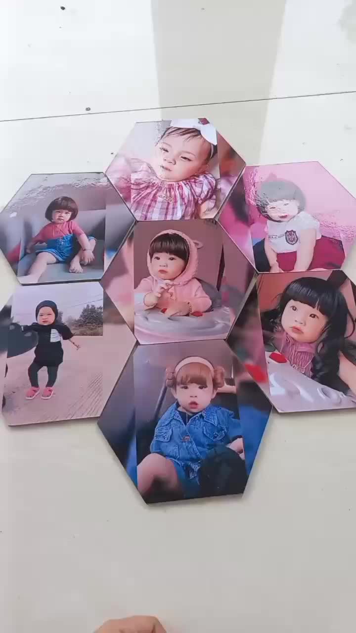 CETAK FOTO ISI 10 PCS BENTUK HEXAGONAL Dipasang di Dinding Kertas Buah Frame Paku
