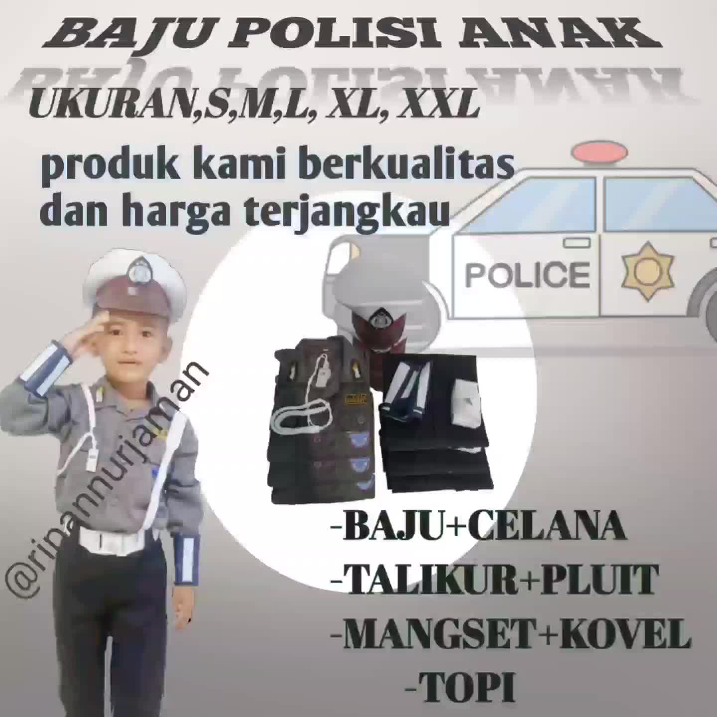 baju propesi Sabhara anak TK atau karnaval /sabhara fashion anak