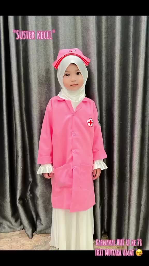 Baju dokter anak perempuan / Kostum anak perempuan 2 - 10 th /Kostum dokter anak