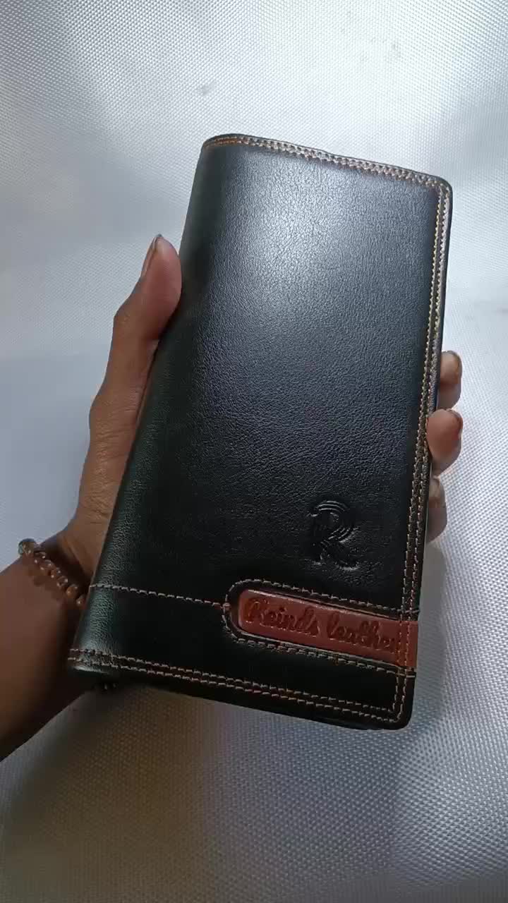 Dompet pria panjang model panjang dompet pria\wantintapanjang berbahan kulit sapi. Kartu Cowok Hitam