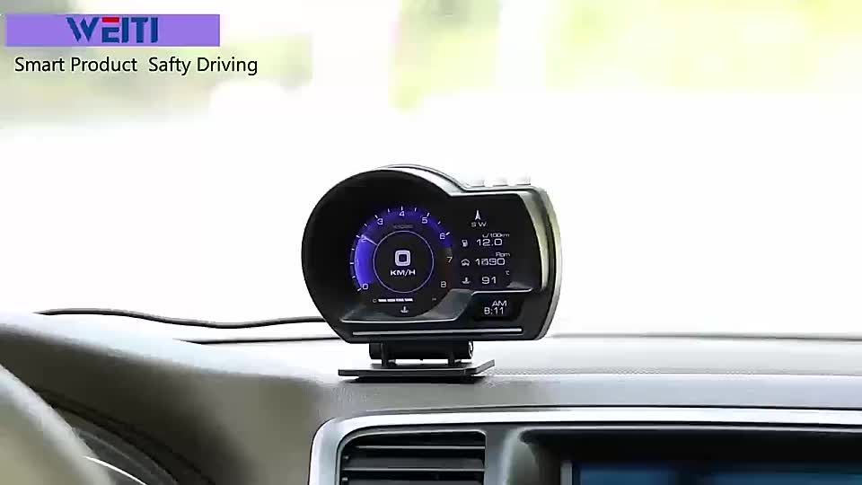 Car Smart Gauge P6 OBD2+GPS HUD Smart Car Layar Display Hd Sistem Kode kesalahan bisa dihapus obd  display  mobil