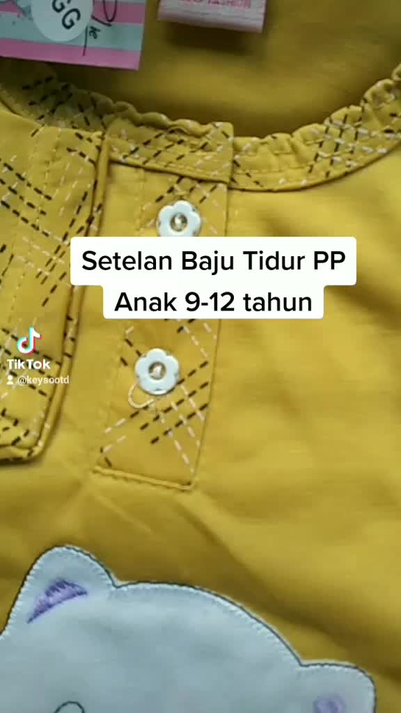 Setelan Baju Tidur Anak ( Paket Hemat dapat 3 setel ) lengan panjang usia 9-12 th Celana Motif