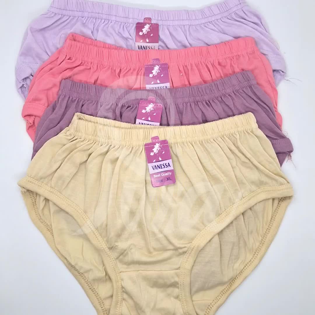 (CD Vanessa) 12pcs 6pcs 3pcs celana dalam wanita dewasa Polos Murah Bahan Katun Karet Nyaman