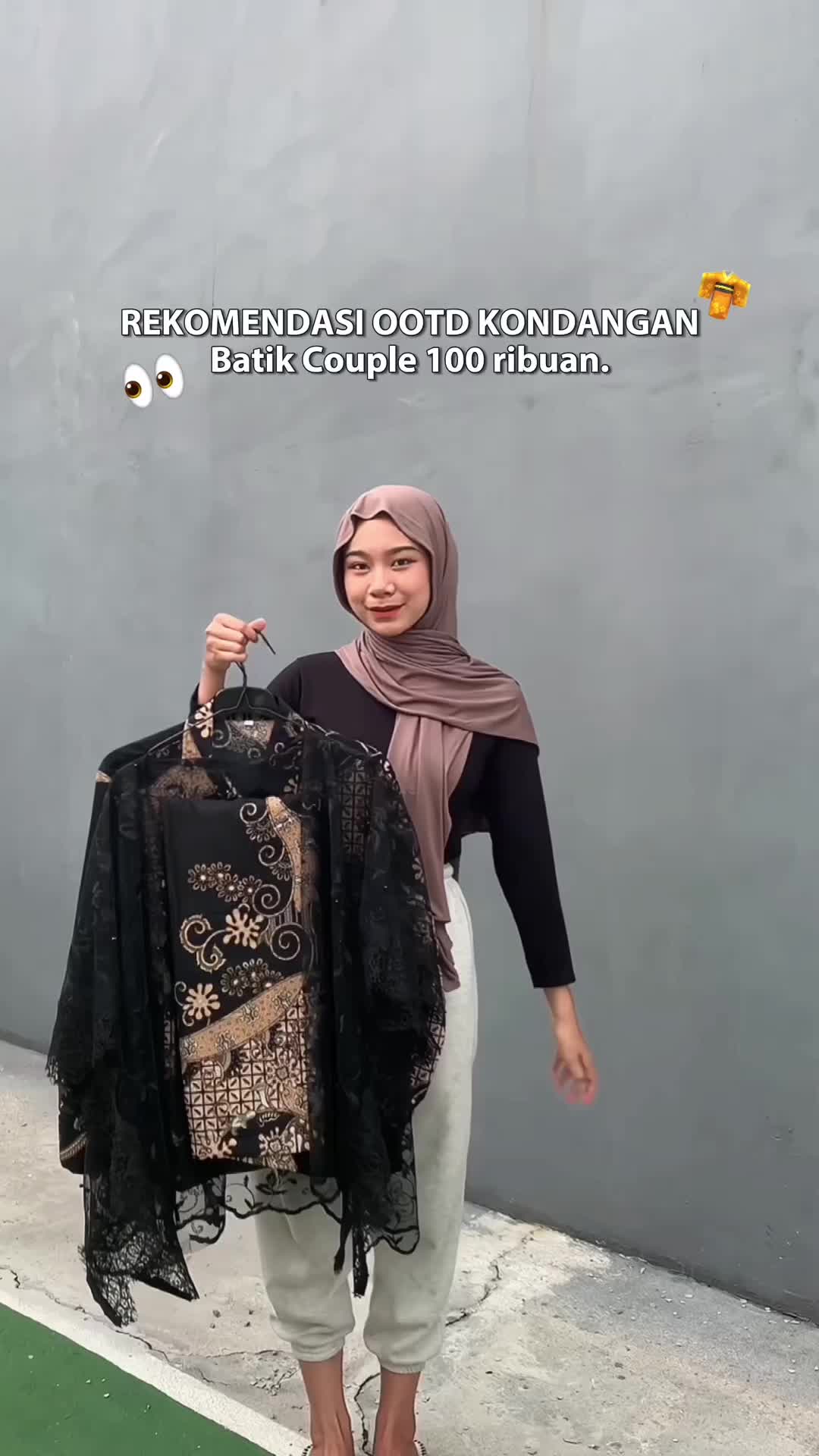 FILOSOFI KEBAYA - BATIK COUPLE PASANGAN ROK LILIT BATIK LENGAN PENDEK Katun Poliester Bunga Kancing Kondangan Kain Lembut Seragam Panjang Wanita baju