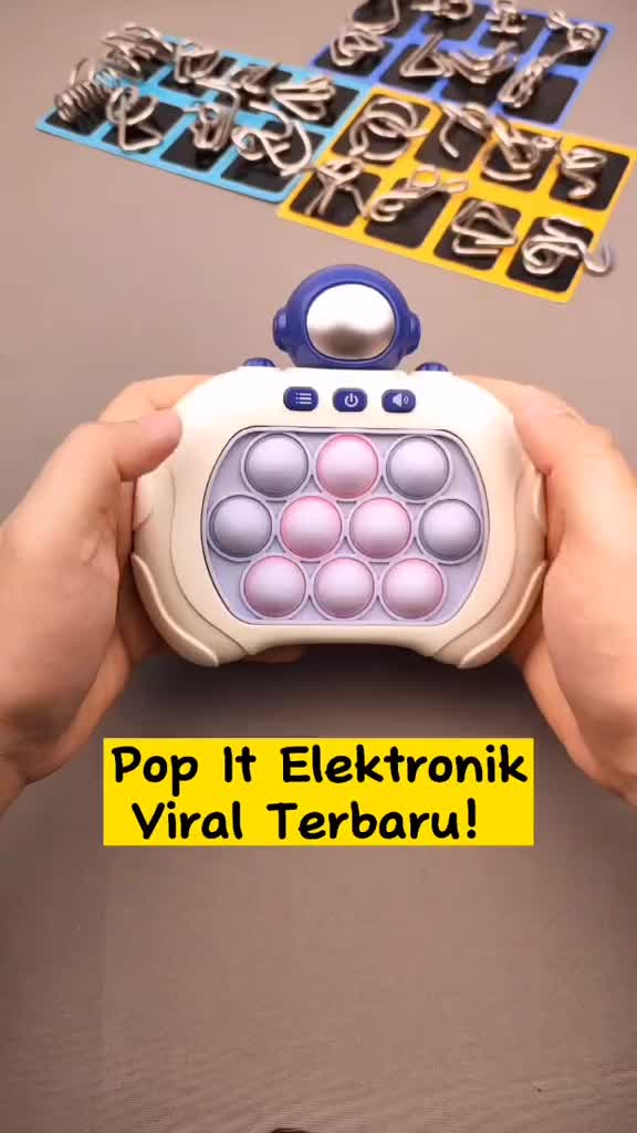 Pop It Elektrik Elektric Elektronik Push Bubble Game Challenge Fidget Toys Dengan Mesin Game LED Menghilangkan Stress Mainan fidged toys game Anti-Stres Squishy Permainan Toy
