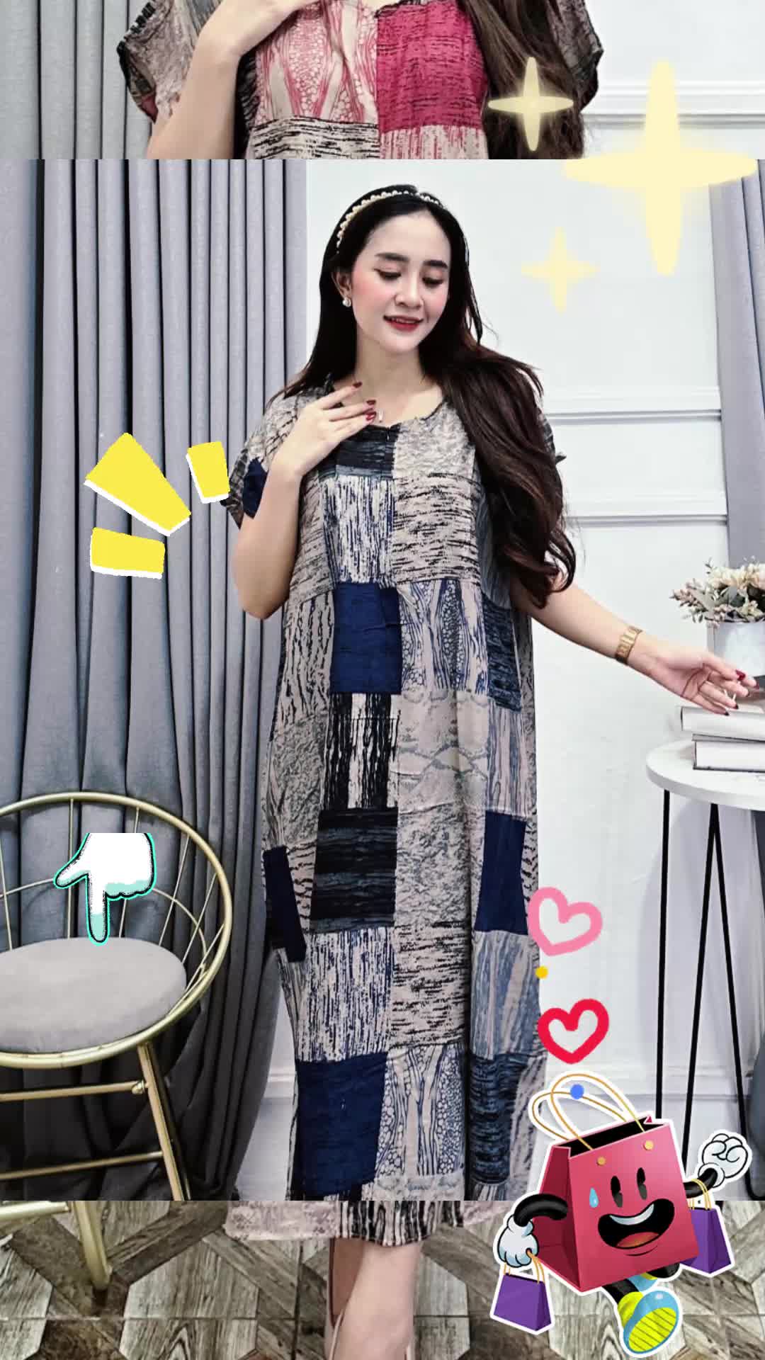 Daster Midi Motif Veve Busui Friendly Rayon Premium Diskon Murah hits