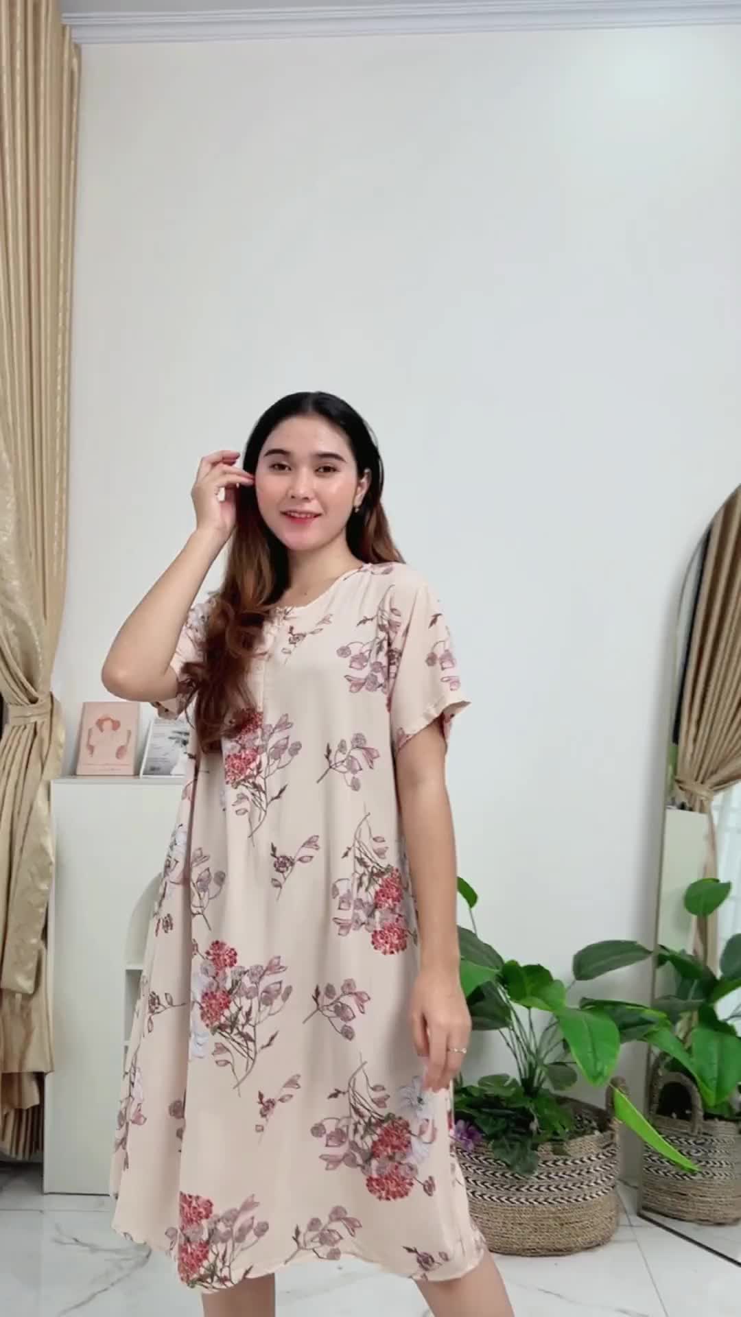 Daster NAGITA Habel Selutut Rayon Premium Busui Friendly / Mini Dress By XAENA