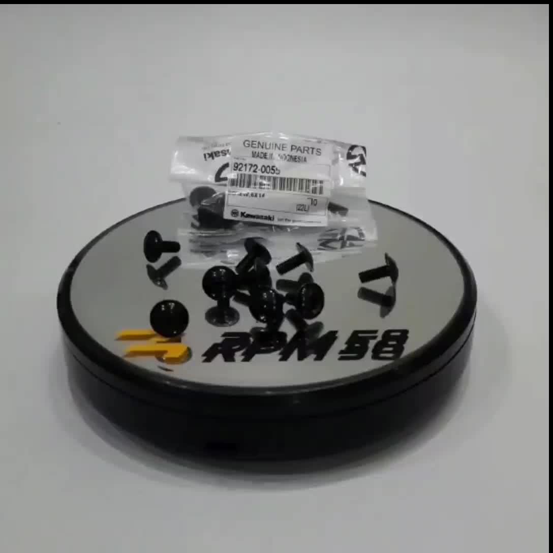 92172-0055 Kawasaki Genuine Part Baut Fairing Baut bodi Ninja RR Old R SS Hitam 6X14 ORIGINAL
