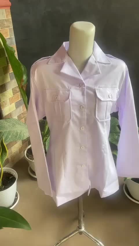 SERAGAM PDH PUTIH LENGAN TANPA KANCING krah rebah blaser bahan  tebal adem