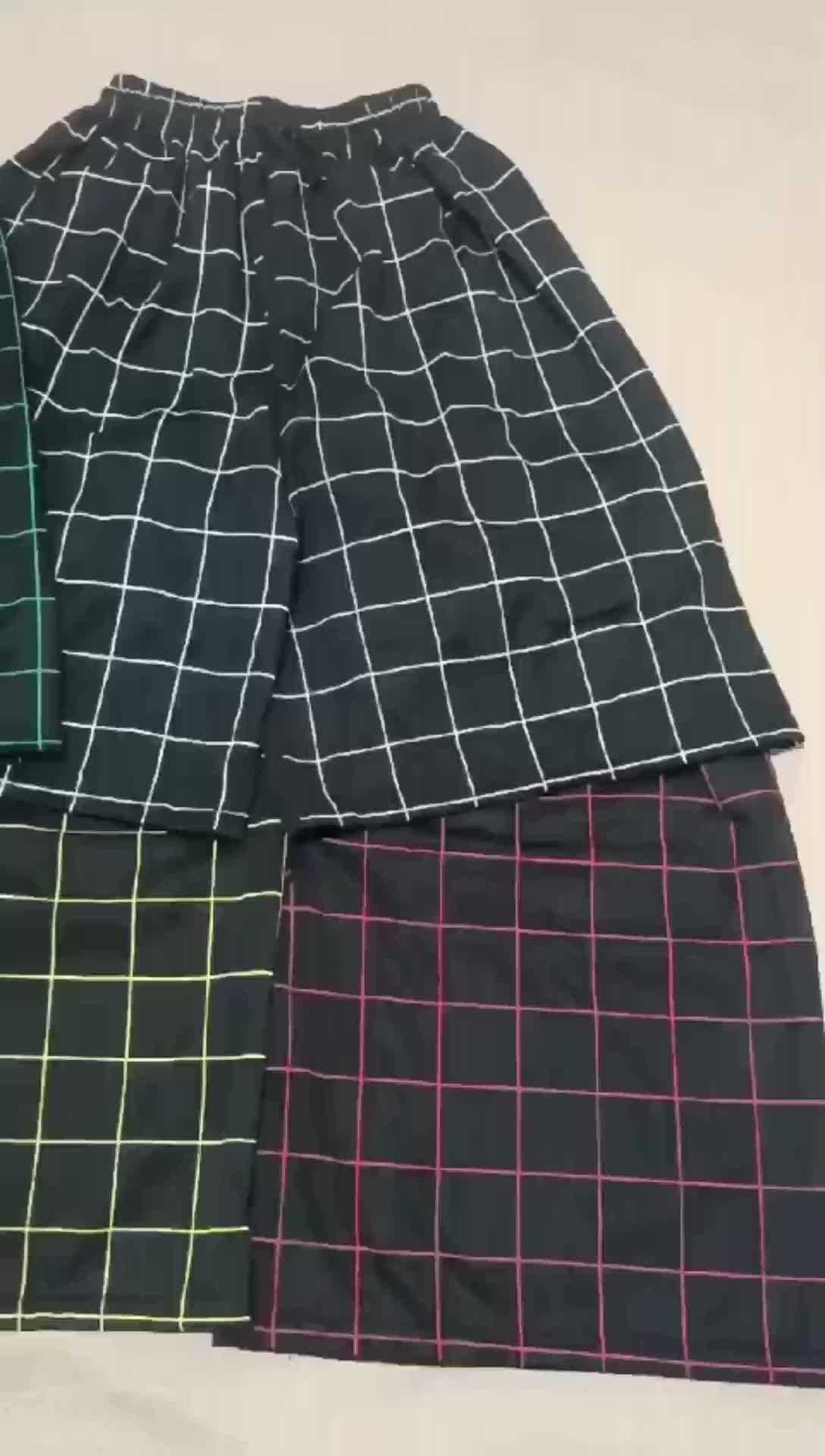 Paket Celana Pendek Motif Kotak Hitam Pria Wanita / Celana Kolor Tartan Uniseks Terbaru Harian Nyaman Santai Karet Melar Biru Hijau Panjang