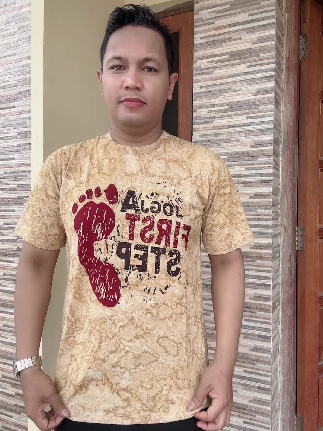 Kaos Print motif wisata yogyakarta bahan 100% Katun Pria Pendek Dewasa Nyaman Printing Baju
