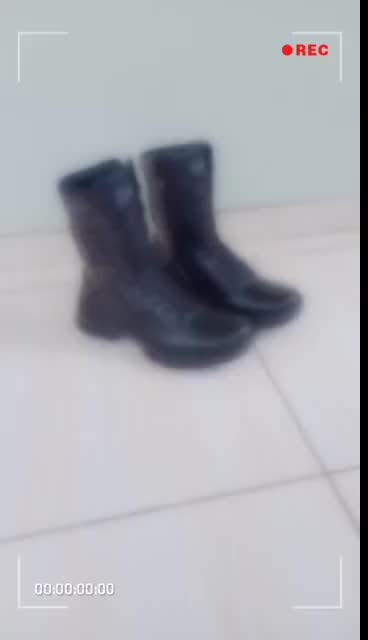 sepatu pdl kulit 007 aleus Boots Hitam Shoes Karet Pria