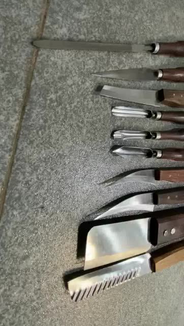 COD ∣ Pisau Ukir Buah Buat Masak Tumpeng Garnish / Pisau Carving Isi 7 / Pisau Ukir Buah Sayur Berbagai Bentuk Pisau Stainless Gagang Kayu