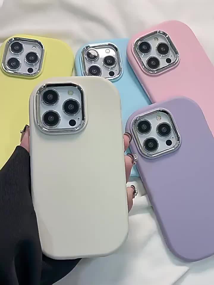 Casing Ponsel Warna Solid Oval, Case untuk hp Samsung A56 A36 A26 A55 A35 A16 A06 A15 A54 A05 A05S A34 A14 A24 A25 A22 A33 A12 A52S A53 A52 A13 LIE A04S A04 A32 A50 A50S A30S Cincin Lensa Lapis Listrik Penutup Belakang Tahan Guncangan