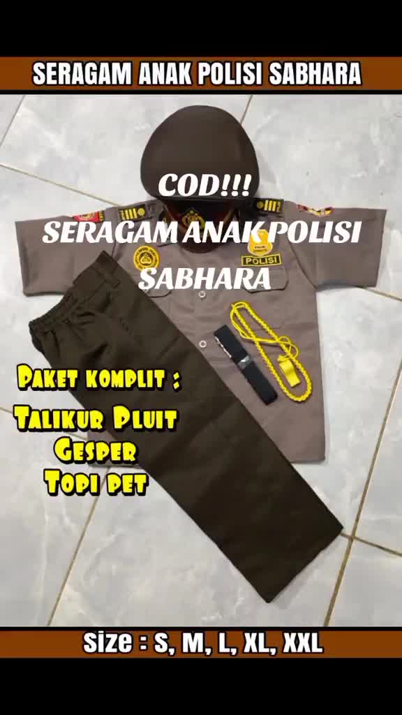 SERAGAM BAJU PROFESI KOSTUM POLISI SABARA ANAK