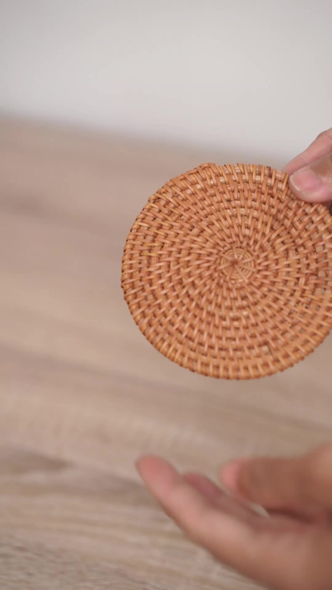 Hand Made Alas/Tatakan Panci/Alat Makan Bahan Rotan/Placemat Bamboo Tatakan Piring Rotan peva tebal