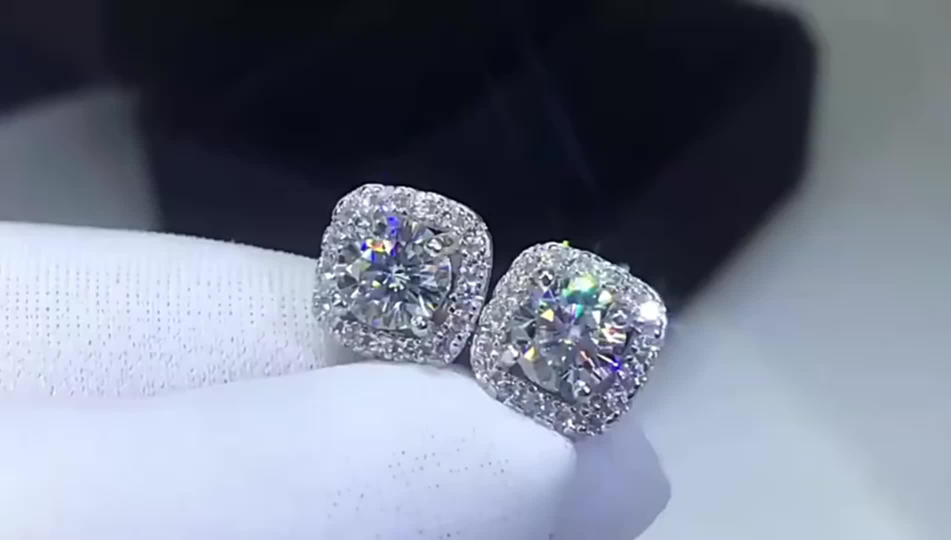 Anting Titanium Anti Karat Luntur Earrings Jepit Luxury Square Anting Free Box Aksesoris
