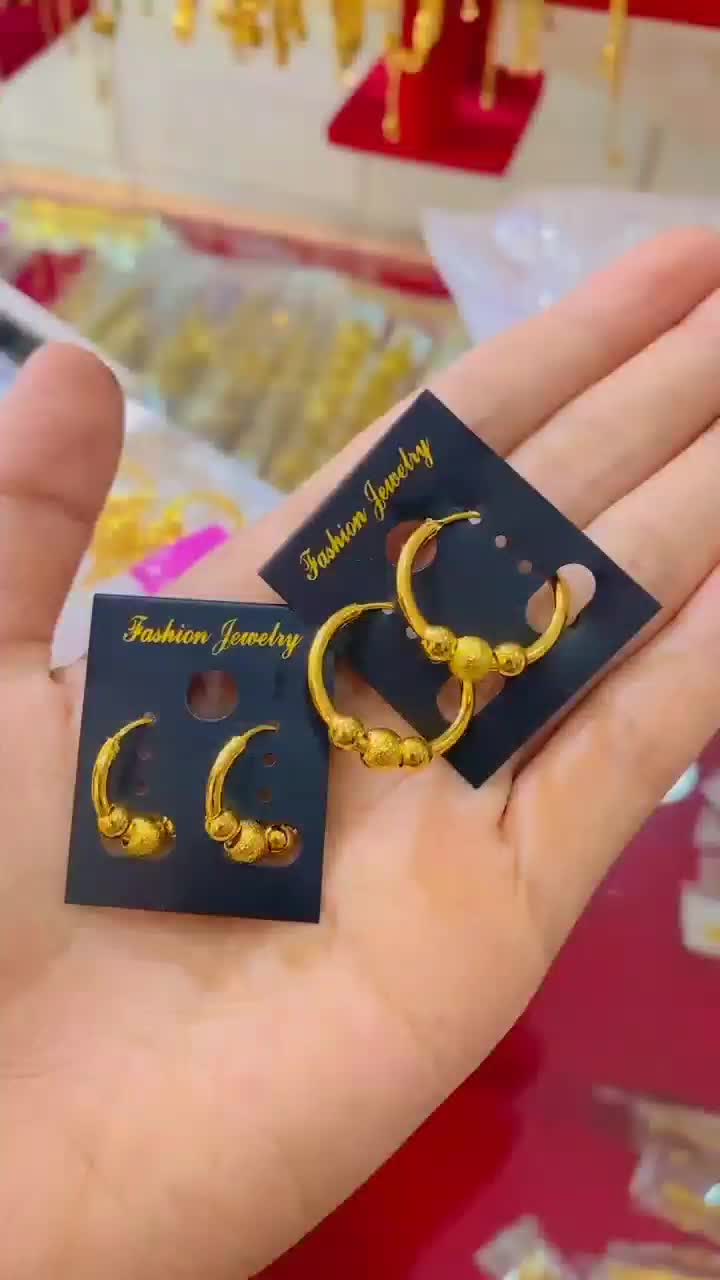 anting bulat polos anak dan dewasa • Belanja 2 barang gratis 1 • kentia jewelry •  Kuning Perhiasan