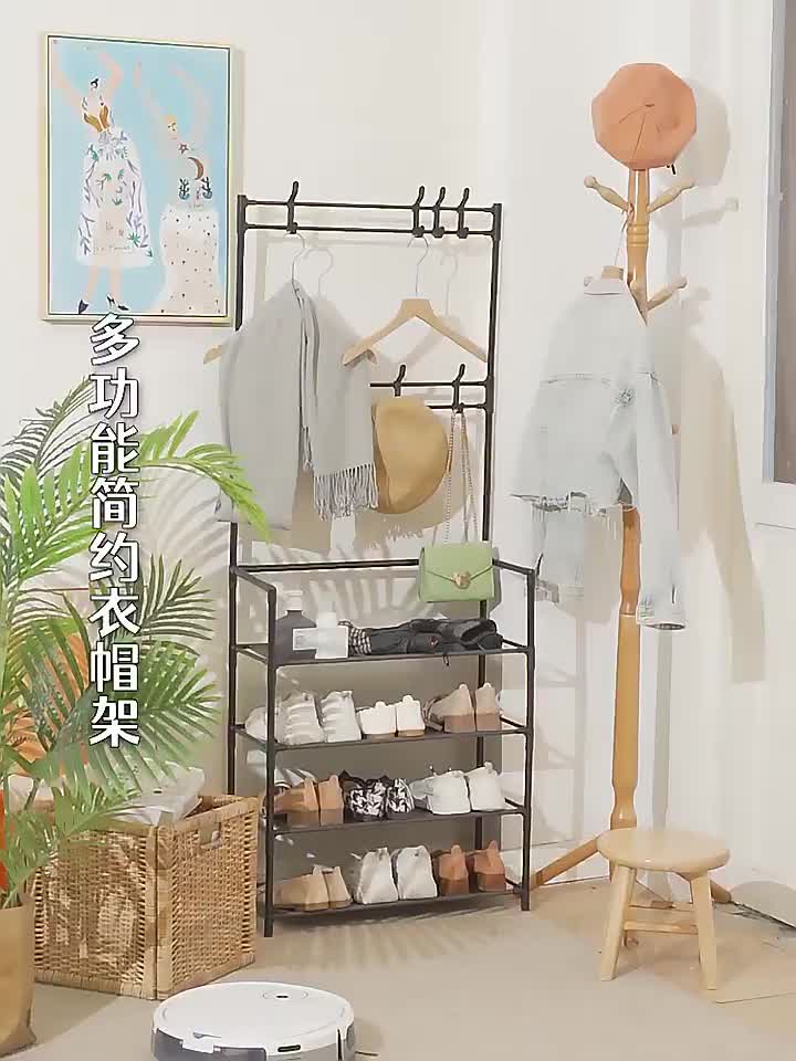 Rak Tas Gantung Rak Sepatu Susun Stand Hanger Rak Gantung Serbaguna Baju Jaket Ukuran 48 x 20 x 142 Cm