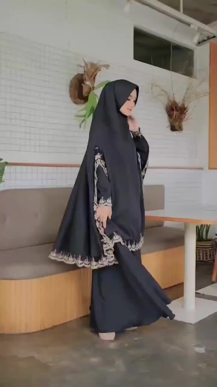 AJWA SYARI UMROH GAMIS RENDA PENGAJIAN SERAGAM UMROH GAMIS PUTIH RENDA KHIMAR SYARI JUMBO Muslim Dress Lebaran Wanita Dewasa Remaja