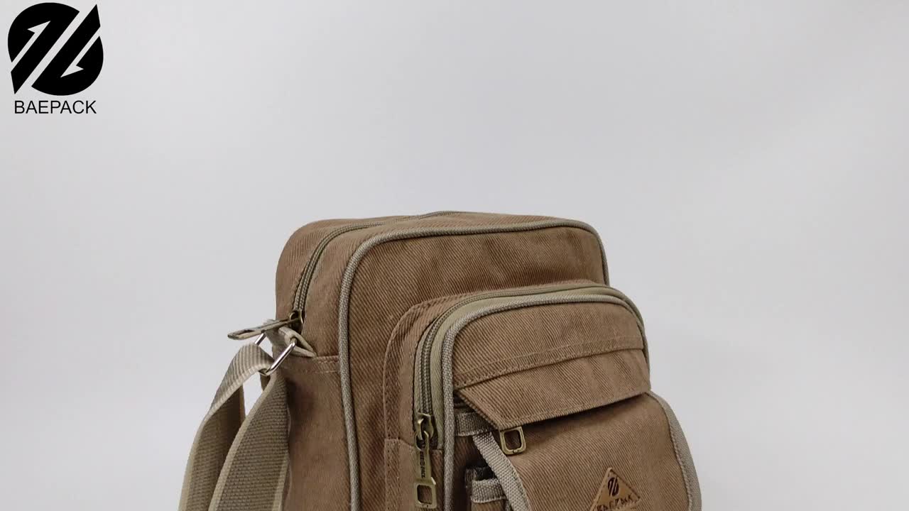 Baepack Tas Selempang Kanvas Pria Xenof Cokelat Muda Original / Tas Bahu Selempang Canvas Premium Aesthetik Terbaru 2023 Korean Style Cowok Wanita Lokal Import Dewasa Mini Hitam