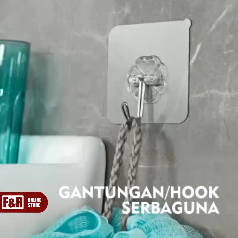 Gantungan Tempel Dinding Kait Perekat Multifungsi Hook Tempel Kuat Bebas Paku Perlengkapan Dapur WC