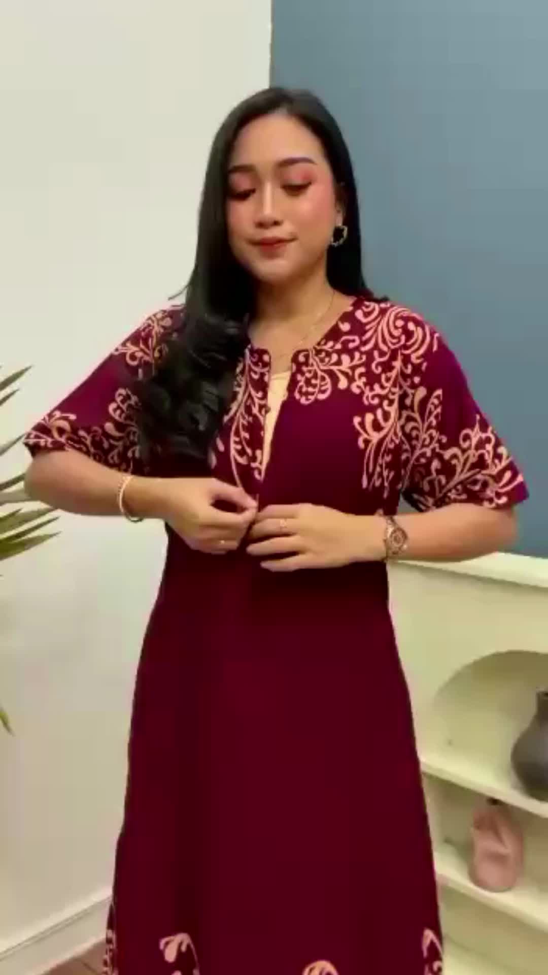 Daster Wanita Rayon Busui resleting depan baju tidur daster kekinian