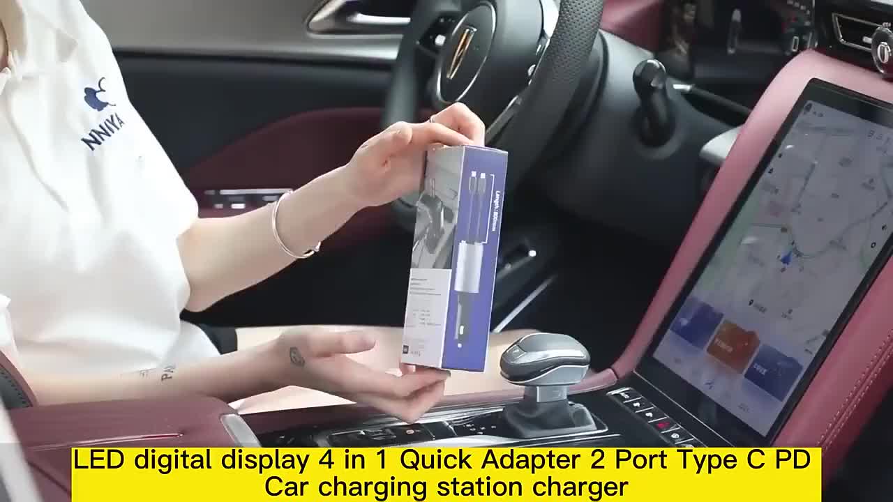 【COD】120W Fast Car Charger Rectractable Cable 4 in 1 Type-C Dan Android USB 4in1 Car Charger Pengisian Cepat Fast Charging Rectractable Cable Handphone Adapter Kabel Adaptor