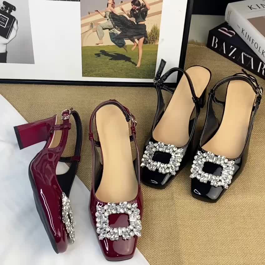 0506 High Heels Wanita Sepatu Hak Tinggi Glossy Elegant Bisa COD (With Box) shoes