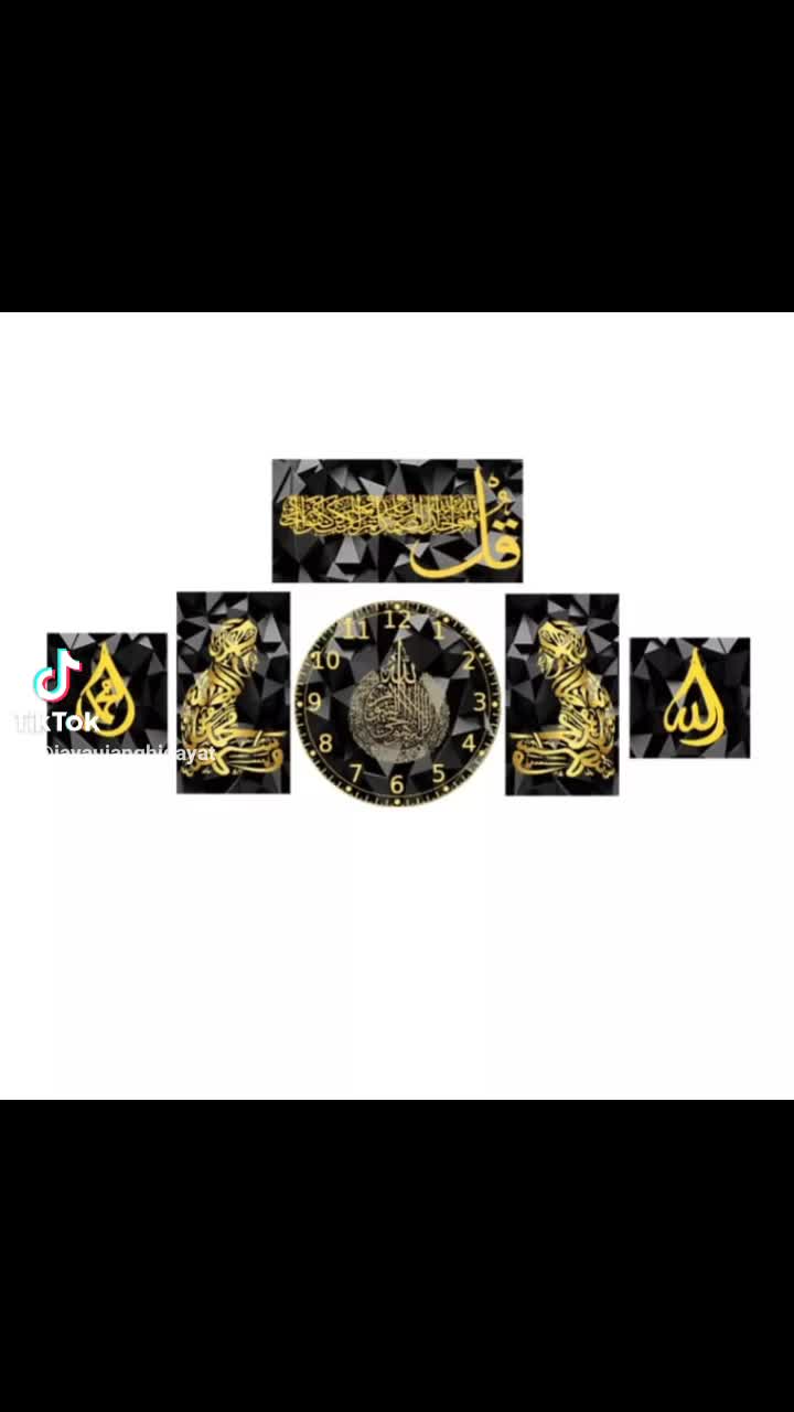 1 SET JAM DINDING KALIGRAFI AESTETIC motif terbaru dan berkualitas