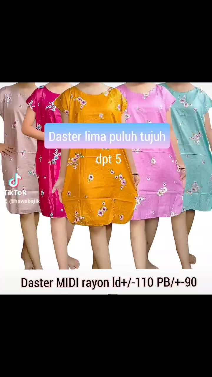 Daster 100rb dapat 9 pcs Daster midi Katun Polka Dot Bunga Polos Lembut Panjang daster  abg