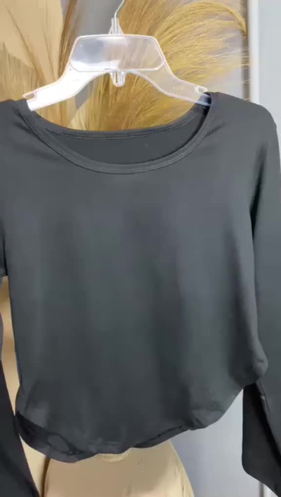 Misso Kode BJ1078 Baju Atasan Top Wanita Lengan Panjang Kaos Polos Fashion Wanita Korea Spandek long Sleeve Basic Tshirt Pendek Crop Tee Lembut Stretch Hitam
