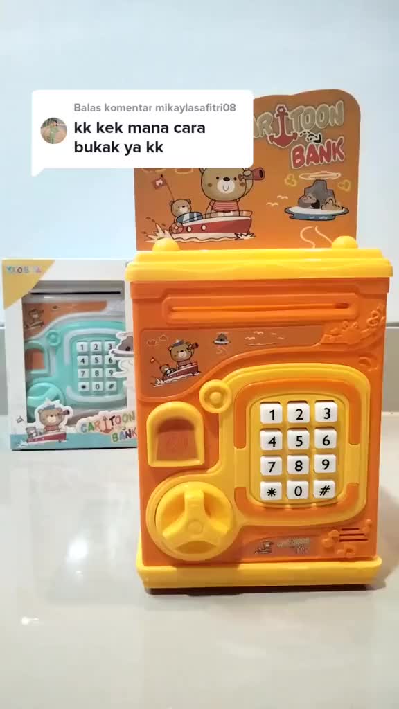 MAINAN ANAK CELENGAN BRANKAS ATM SIDIK JARI YA2  MAINAN ANAK MENABUNG CARTOON MONEY SAFE BOX Toys