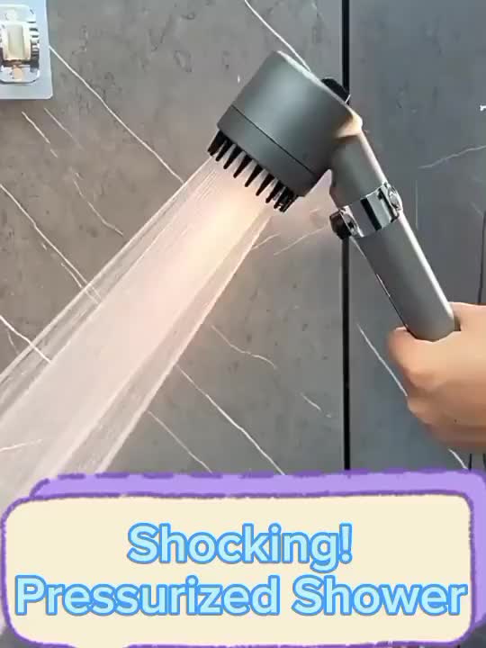 Hand Shower On Off Silikon / Shower Kamar Mandi ABS 3 Mode / Shower Hujan /HS-276 Abu Air Hitam Doff Tanpa Selang shower