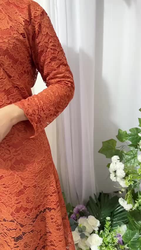 Setelan Kebaya Panjang Tunik Umbrella Adelia Kebaya - Motif Bunga Baju Wanita Remaja dan Dewasa - Kondangan brokat