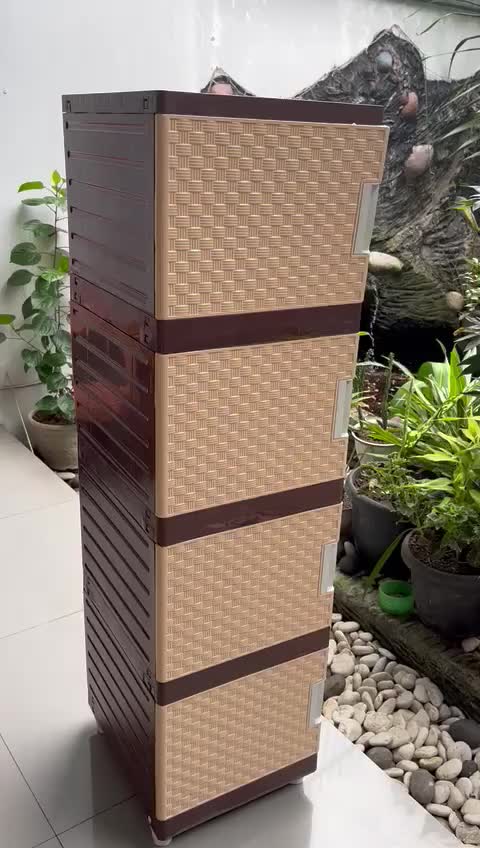 COD Lemari Plastik 1 Pintu Susun 2 Kunci Kingdom Slap Lemari Pakaian Minimalis Lemari Swing