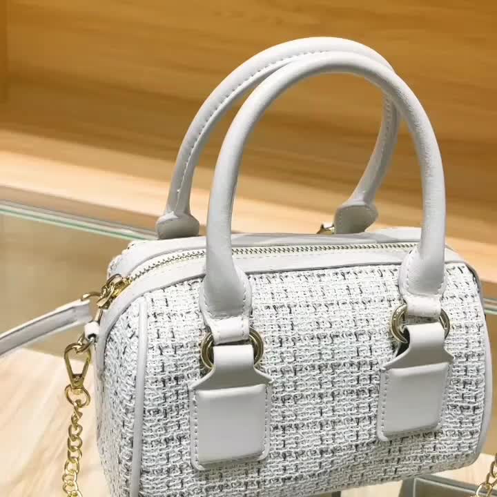 [ZRBR] Tas Selempang Wanita Bowling Rajut Shoulder Handbag Tas Rantai- Tweed Jeanne Slingbag #9036