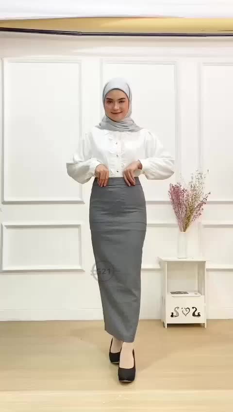Rok Panjang Formal Hitam Polos Wanita Model Span Belah Belakang Tertutup Bahan Dasar Untuk Kerja Kantor Kuliah Ospek Ukuran Standar dan Jumbo Hitam Polos Slim-fitting