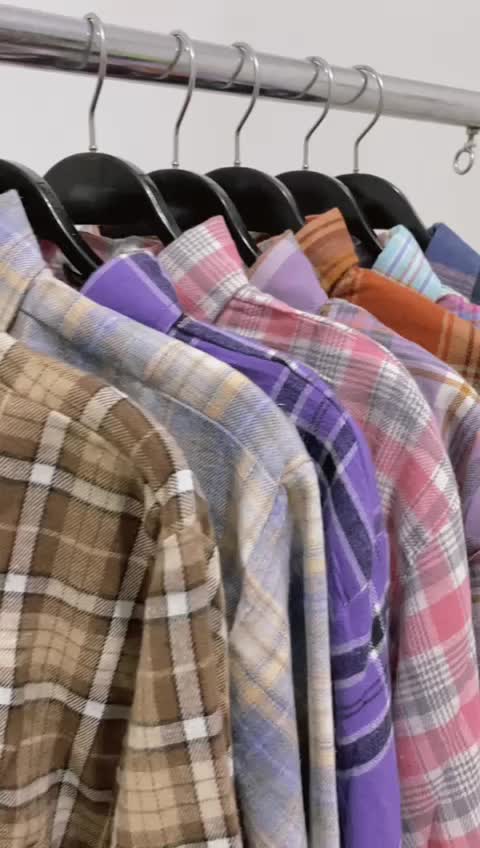 Aqiraa - Kemeja Wanita Motif Kotak Lengan Panjang - Baju Flanel Wanita Oversize - Atasan Wanita Dewasa Terbaru 2023 Katun Casual Linen Cewek